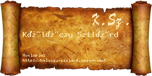 Kálóczy Szilárd névjegykártya