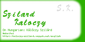 szilard kaloczy business card